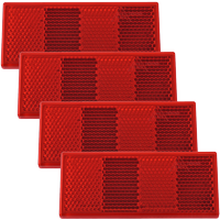 Téglalap alakú, piros, öntapadós reflektor DOBPLAST 90x40mm SET 4x reflektor