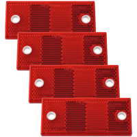 Téglalap alakú piros reflektorok lyukakkal DOBPLAST 90x40mm SET 4x reflektor