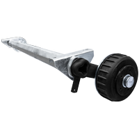 AL-KO EURO fékezett tengely pótkocsihoz/autószállítóhoz 1800kg 1800mm 2300mm 5x112