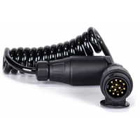 KAMAR E1384-A spirális elektromos kábel 1,5 m 12V dugó/aljzat 13 tűs